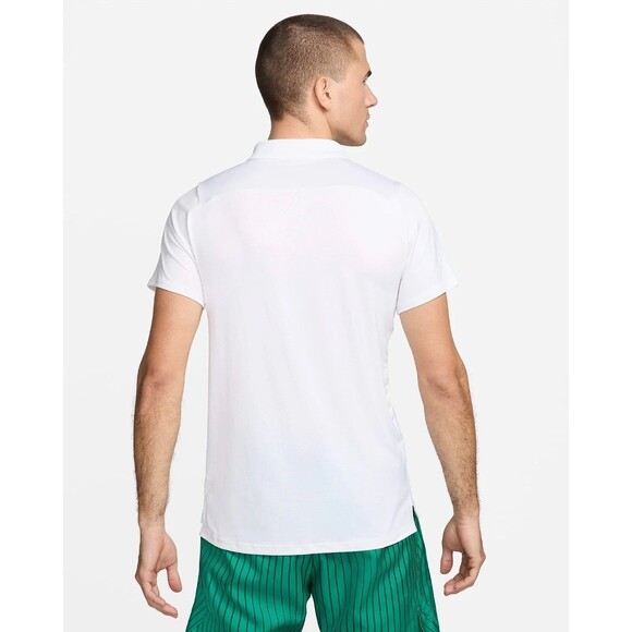Nike Court Polo Tennis Shirt Top White Green Logo FD5317-102 Men's Large NEW - Picture 8 of 12